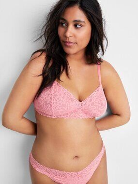 #1930 State of Day Women's Lace Bralette - Flamingo Plume